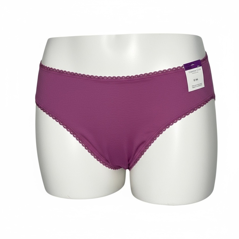 Charter Club Intimates Bikini Panties Lace Trim Pink Berry‎ New, Size XXL, NWT